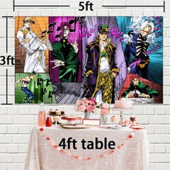 JoJo’s Bizarre Adventure Party Decoration Birthday Backdrop Banner Vinyl 7x5ft