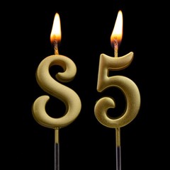 10-Pieces Numeral Birthday Candles, Gold