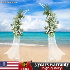 2 PCS Curved Wedding Arched Stands Backdrop Stand for Ceremony and Party