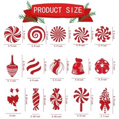 Christmas Candy Hanging Swirls Red White Peppermint Ceiling Decor 60 PCS