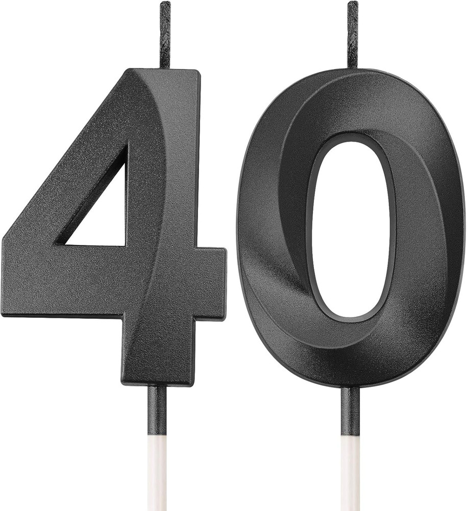 40Th & 4Th Birthday Candles Number Candles Cake Topper Decoration for Birthday W