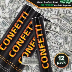 Money Confetti Cannon 12Pack Biodegradable 100 Dollar Bill Money Confetti 12i…