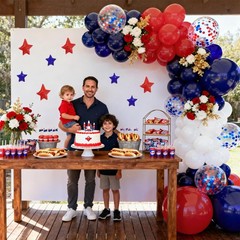 Red White and Blue Balloon Arch Kit,Red and Blue Confetti Balloon,Navy Blue P…