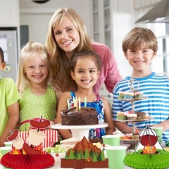 12 Pieces Camping Honeycomb Centerpieces Camping Decorations Party Supplies