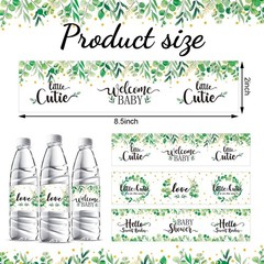 39 Pcs Baby Shower Water Bottle Labels Greenery Plant Baby Shower Bottle Stic…