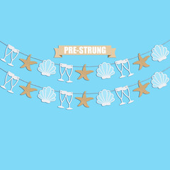 Last Toast on the Coast Bachelorette Banner & Seashell Garland Glitter Coastal P