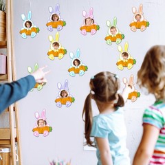 Easter Bunny Cutouts Bulletin Board Decoration Paper Rabbit Glue Dots 48 PCS