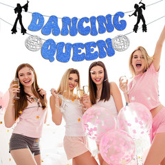 Glitter Dancing Queen Party Decorations, Mamma Mia Bachelorette Party Decoration