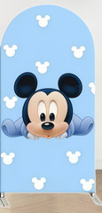 Blue Mickey Mouse Arch Backdrop Cover Baby Shower Birthday Party Decorations
