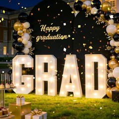 3FT Light Up Graduation Marquee Letters – DIY Foam Board Sign Kit for Class of 2
