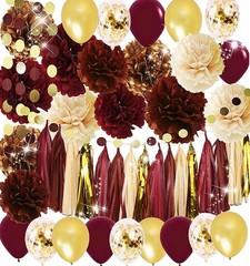 Graduation Decorations Maroon Gold 2025/Burgundy Maroon Graduation Party Deco…