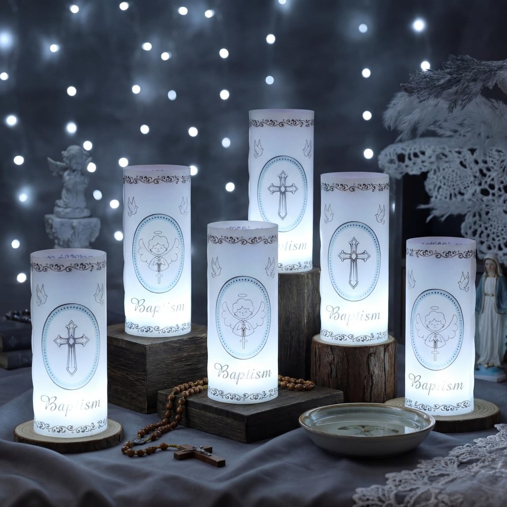 20 PCS 10 Sets Baptism Centerpieces Table Lantern Light Holders LED Candles