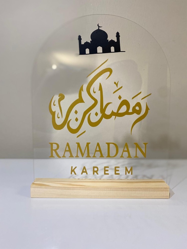 Islamic Acrylic Sign Decor Eid Ramadan Mubarak Table Decor Start and End with…