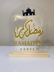 Islamic Acrylic Sign Decor Eid Ramadan Mubarak Table Decor Start and End with…