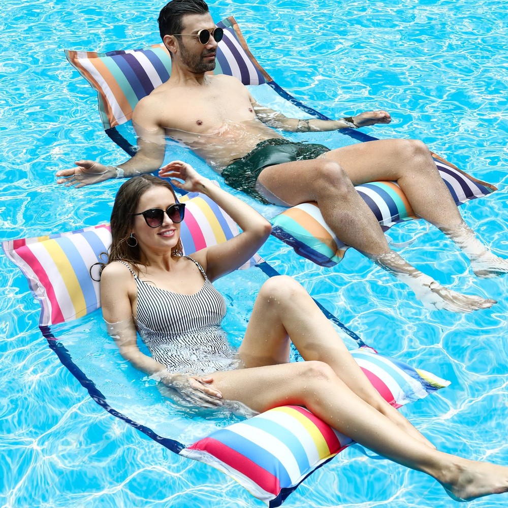 FindUWill Fabric Pool Hammock Floats, XL, 2Pack Inflatable Multi Purpose Water H