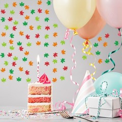 100 PCS Thanksgiving Confetti Maple Leaves Table Paper Scatters Fall Party