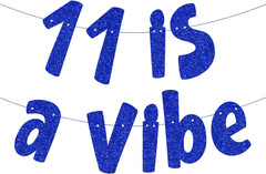 11 Is a Vibe Banner, Pre-Strung Glitter Black 11Th Birthday Banner, Funny 11Th B