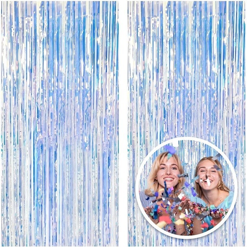 Foil Fringe Backdrop Set Tinsel Curtain Party Decoration Perfect Events New