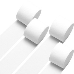 GCB Wedding Party Decorations 4 Rolls 328ft White Crepe Paper Streamers for W…