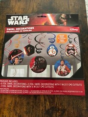 Star Wars The Force Awakens Swirl Decorations Value Pack 12 Pieces NEW SEALED