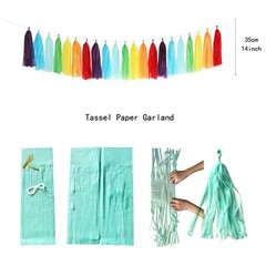 Rainbow Red-Orange Green-Blue Purple Party-Decorations – 30pcs Tissue Pom Pom…
