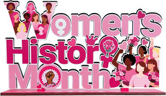Womens History Month Decorations Wood Centerpieces 11.8X6.7Inch Pink Internation