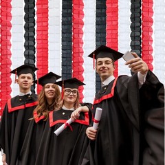 Red Black White Party Decorations-Graduation Hanging Streamers 4 Leaf Clover …