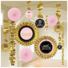 Sweet 16 13 Pc Room Decorating Kit Birthday