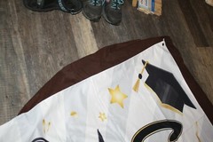 Flag Backdrop Banner Congrats Grad Fabric * 72″ x 40″ *