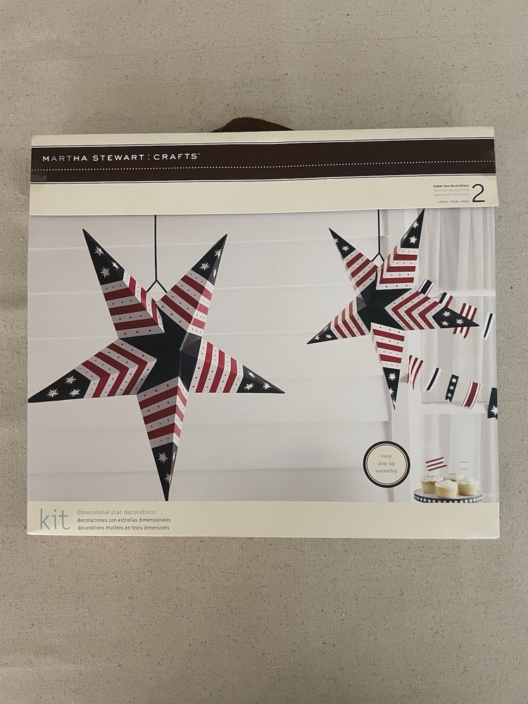 Martha Stewart dimensional star decorations, 4th of July star craft