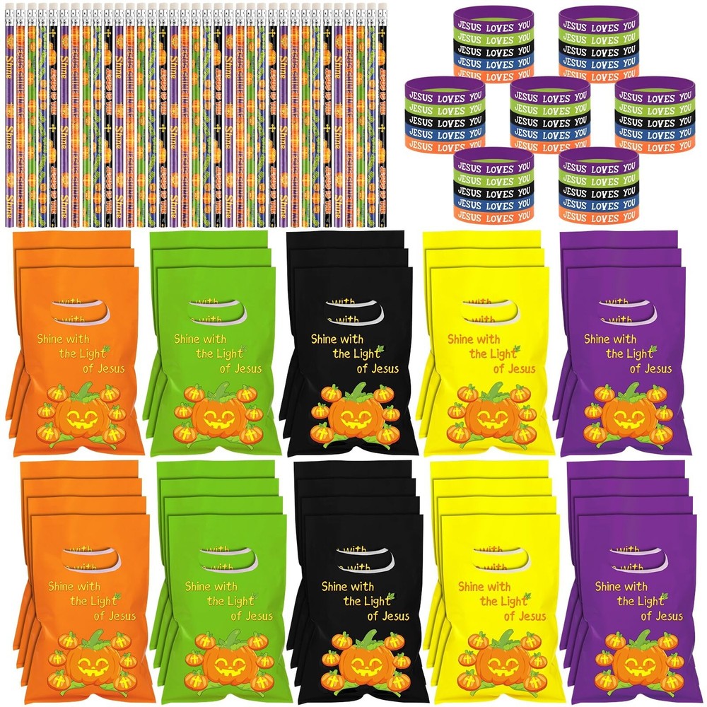 Paterr 105 Pcs Religious Halloween Party Favors 35 Christian Pumpkin Plastic …
