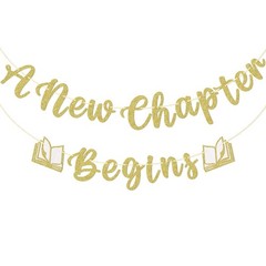 A New Chapter Begins Banner, Book Themed Baby Shower Decorations, Reading The…