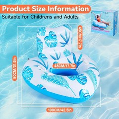 New Inflatable Pool Floaties Adult with 50W Air Pump,Heart Shape Float Chair Cup