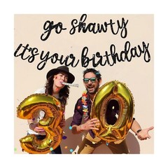 BEISHIDA Black Go Shawty It’s Your Birthday Banner – NO DIY – Hip Hop Theme G…