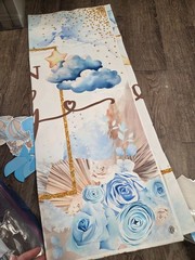 We Can Bearly Wait Baby Boy Brown Blue Shower Party Decor Banner Cake ToppersSet
