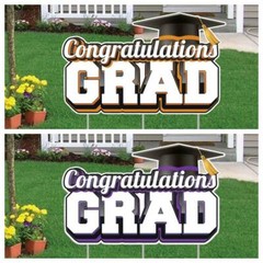 Jumbo Congratulations Grad Yard Sign, Graduation Yard Card Display, Grad Party