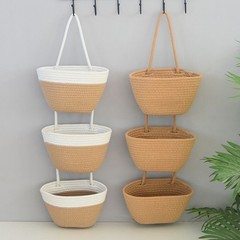 Modern Decor Wall Storage Basket Vertical Organizer Space-saving Design