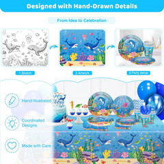 Under the Sea Birthday Party Decorations, Ocean Theme Decorations Kit for Kids