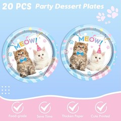 Stylish 41Pcs Cat Birthday Tableware – Perfect for 20 Guests Celebrations