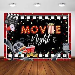 Large 7x5ft Movie Night Photo Background – Perfect for Parties and Celebrations