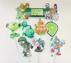 Personalized Plants vs Zombies Cake Topper