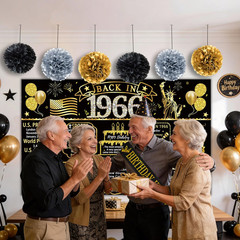 60Th Birthday Decorations for Men, Black and Gold 60 Year Old Party Supplies, Ba