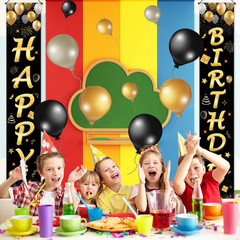 Birthday Decorations Banner, Happy Birthday Door Sign for Men Women Boys Girls I