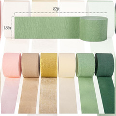Wedding Party Decorations, 6 Rolls Sage Green Crepe Paper Streamers or Green Boh