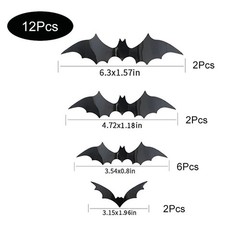 Halloween Bat Wall Decorations 3D PVC Bats Stickers Scary Party Props