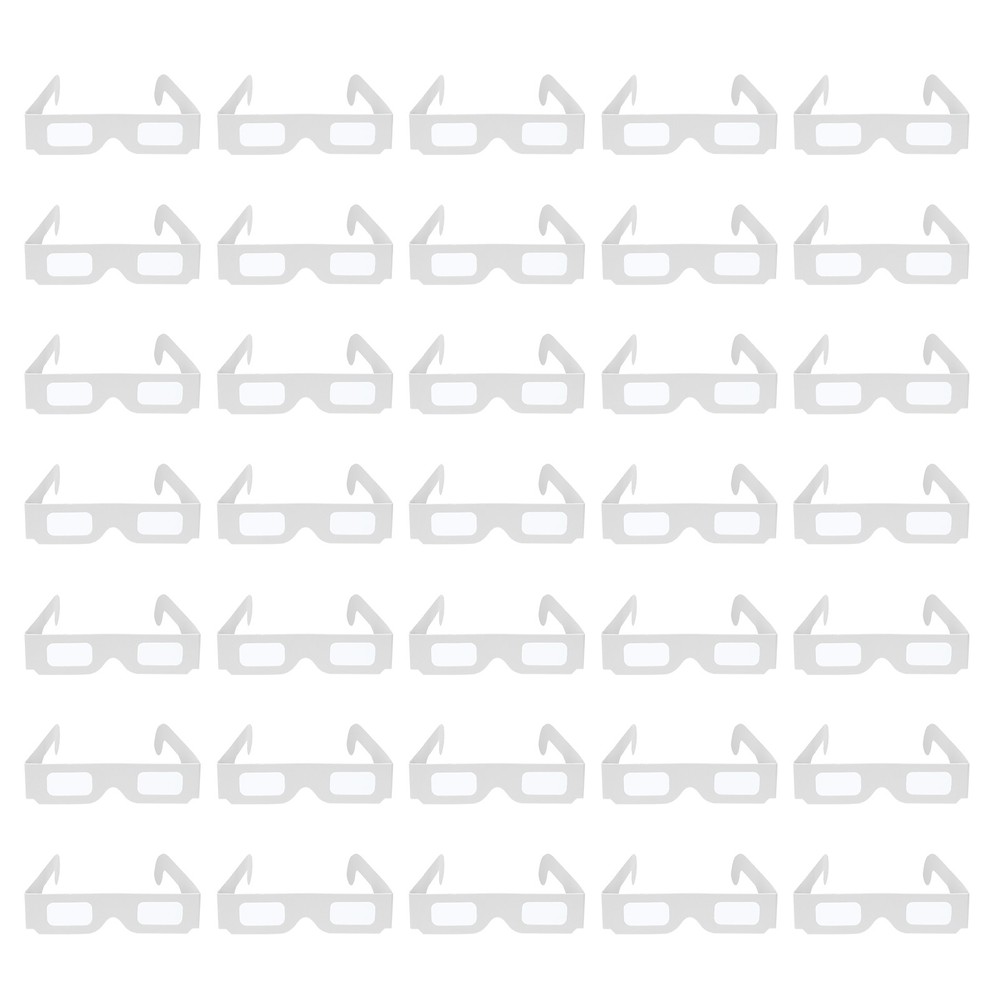 50 Pack 3D Diffraction Glasses Firework Diffraction Grating White