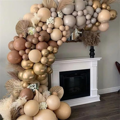 Brown Gold Balloons, 12 inch Double Stuffed Brown Gold and Cream Beige Balloons