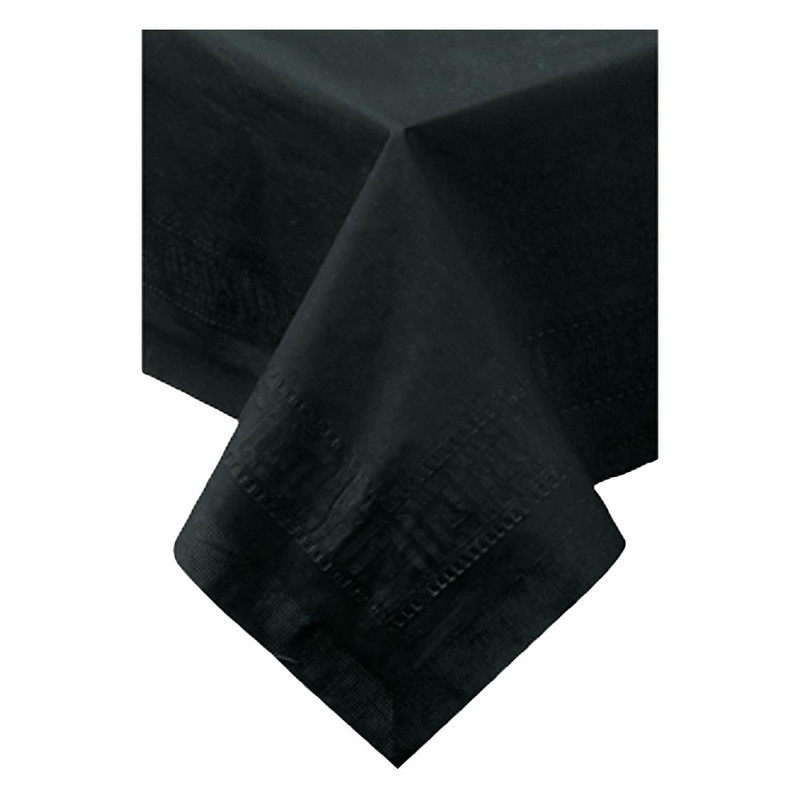 Hoffmaster 220613 Tissue/Poly Tablecover 3 Ply 108 Length X 54 Width Black Case