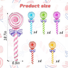 24Pcs Candy Party Decorations, 6 Colors of Candy Decoration Balloons, Candy Ball
