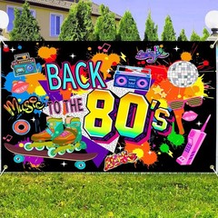 Fade-Resistant 80s Retro Background – 7×5 ft for Photography & Celebrations